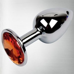 Paslanmaz Çelik Anal Plug Tıkaç Kırmızı Taşlı