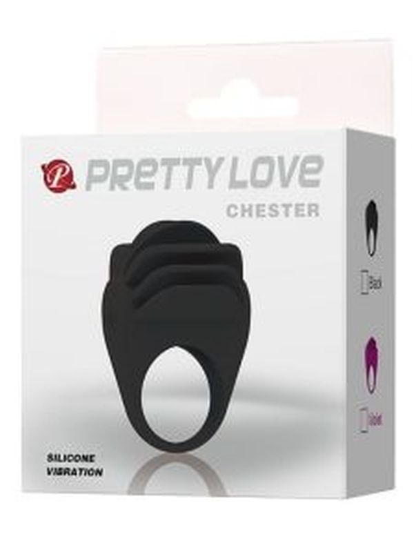 Pretty Love Chester Titreşimli Silikon Penis Halkası 1