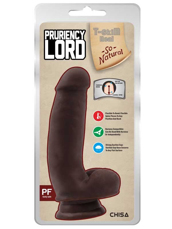 Pruriency Lord Kıkırdaklıı Gerçekçi Dildo - 17.5cm Zenci 2