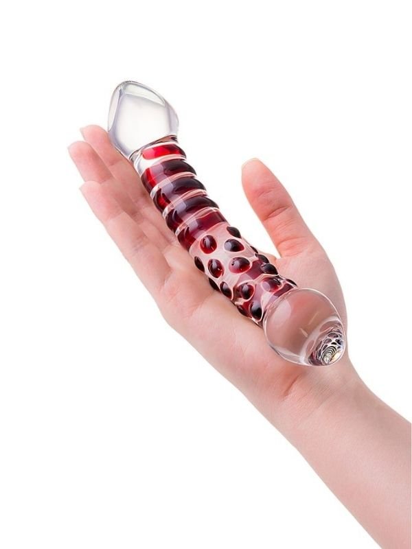 Sexus Çift Taraflı Cam Dildo 21 cm 3