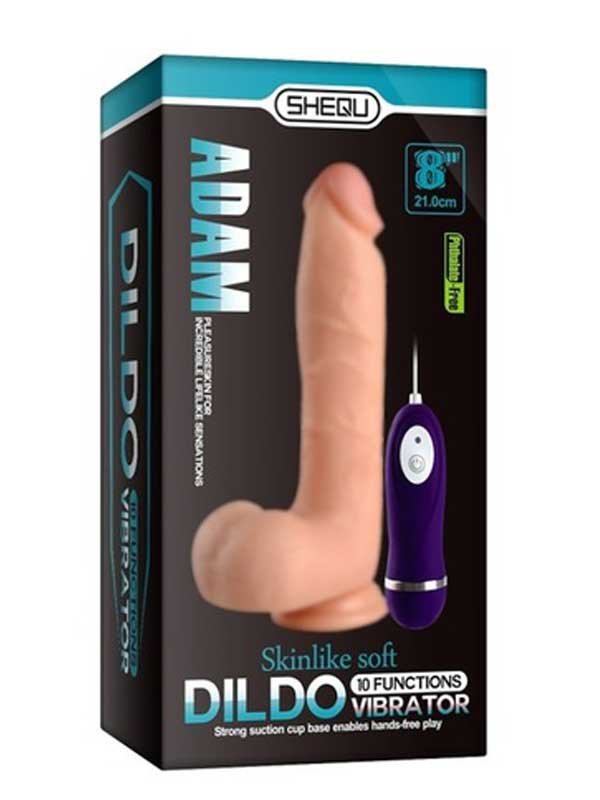 Shequ Adam Vibrating Realistik Vantuzlu Titreşimli Dildo 21 cm 4