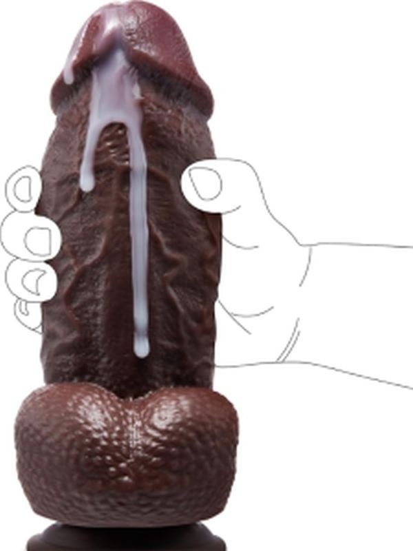 Siyah SuperLove Realistik Dual Density Dildo – 21 cm Güçlü Emme Tabanlı Vücut Dostu Silikon 3