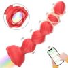 Telefon Kontrollü Haley Rose Pulled Beads Anal Plug – Kırmızı 7