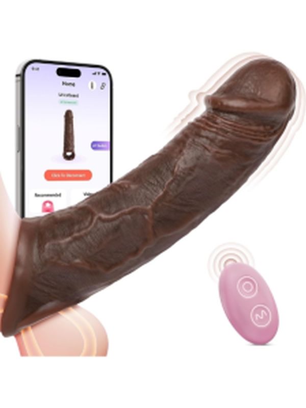 Telefon Kontrollü Melez Renkte Titreşimli Penis Kılıfı 1
