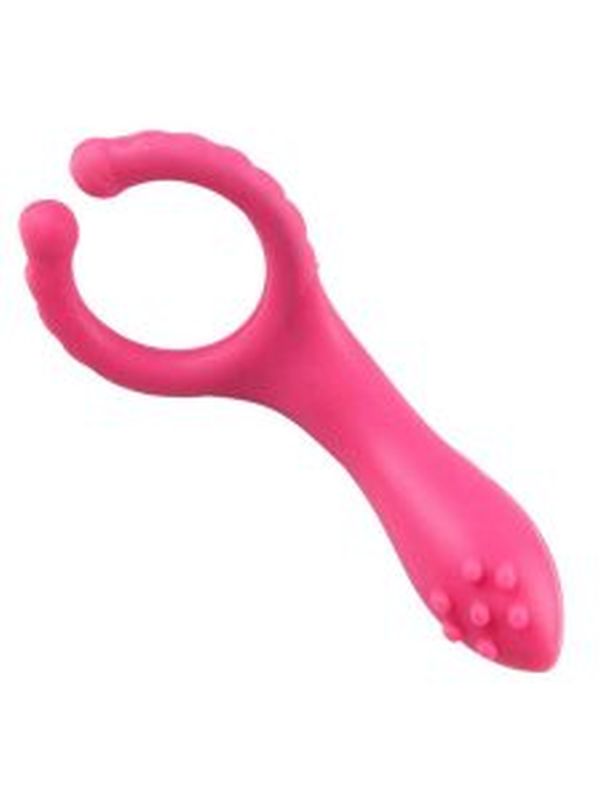 Testis Uyarıcılı Titreşimli Penis Halkası Pembe 2