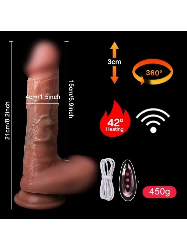 Ultra Realistik Isıtma İleri Geri ve Dönme Fonksiyonlu Gerçekçi Vibratör 4