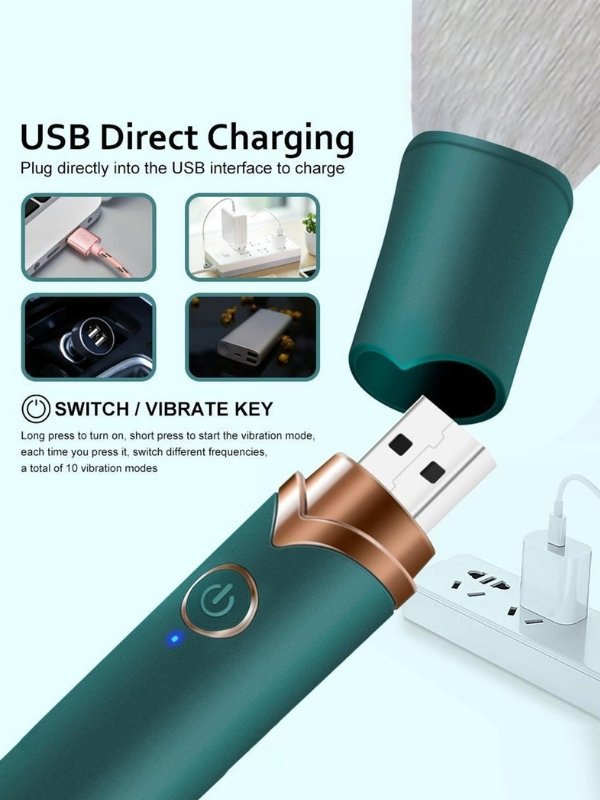 USB Şarj Edilebilir 10 Hızlı Silikon Makyaj Fırçası 5