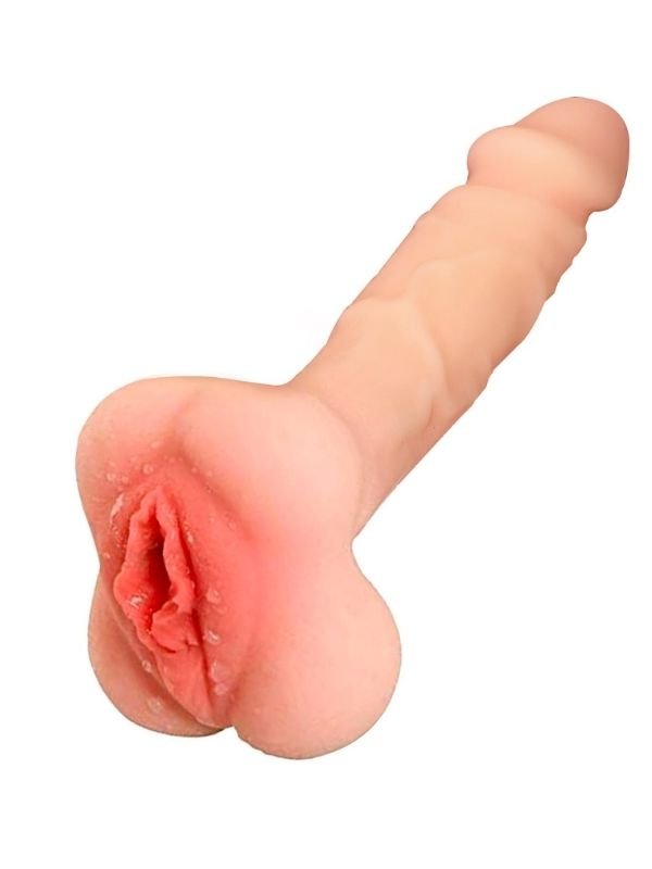 Vajina Girişli Dolgulu Realistik Penis Kılıfı Mastürbatör 20CM 1