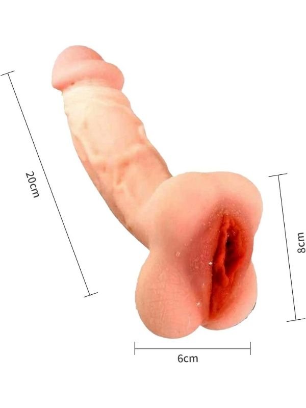 Vajina Girişli Dolgulu Realistik Penis Kılıfı Mastürbatör 20CM 4