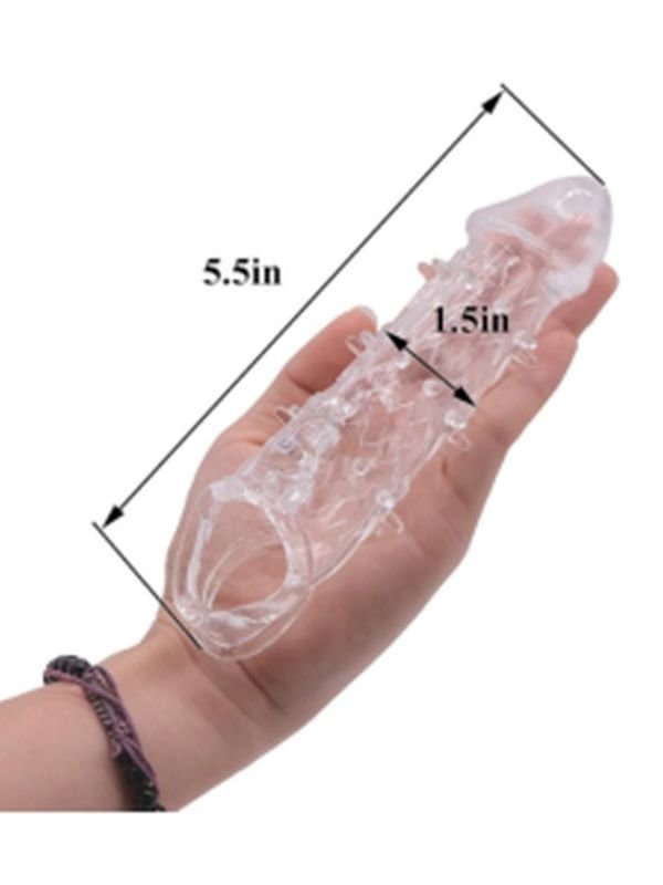 Wolf Warrior Crystal Şeffaf Dokulu Penis Kılıfı – Esnek TPE Malzeme, Gerçekçi His, 13.8 cm 4