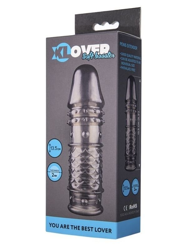 XLover Penis Kılıfı TPE Siyah Şeffaf 13,5 cm 3