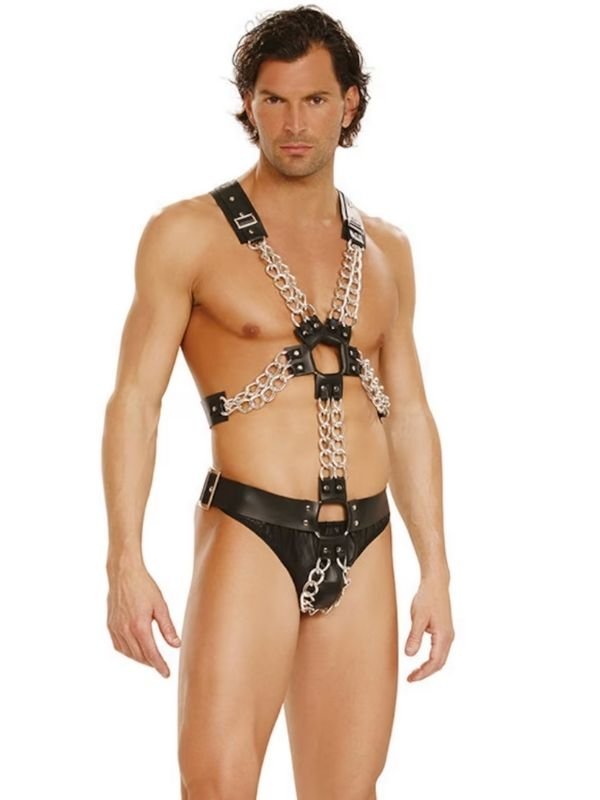 Zincir Detaylı Erkek Harness Model 2 1