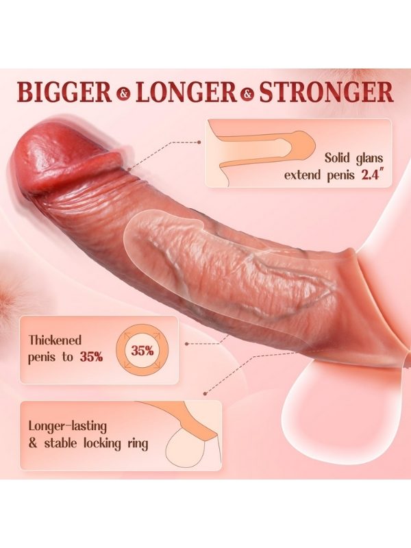 22 cm Ten Rengi Penis Kılıfı – Gerçekçi Dokulu Uzatıcı 1