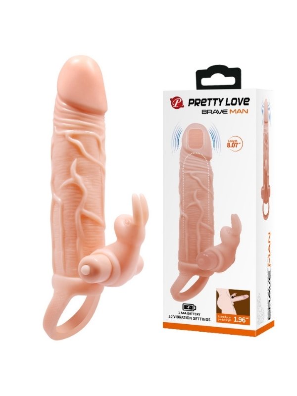 Pretty Love Brave Man Gerçekçi Görünümlü Titreşimli Penis Kılıfı 4