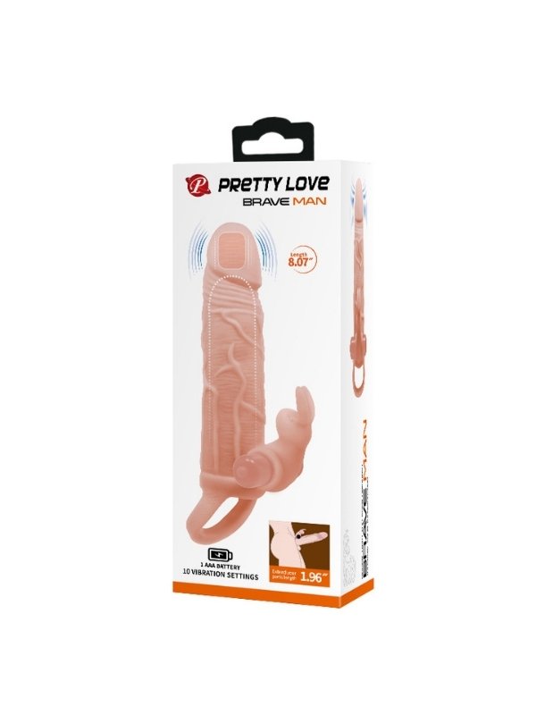 Pretty Love Brave Man Gerçekçi Görünümlü Titreşimli Penis Kılıfı 5
