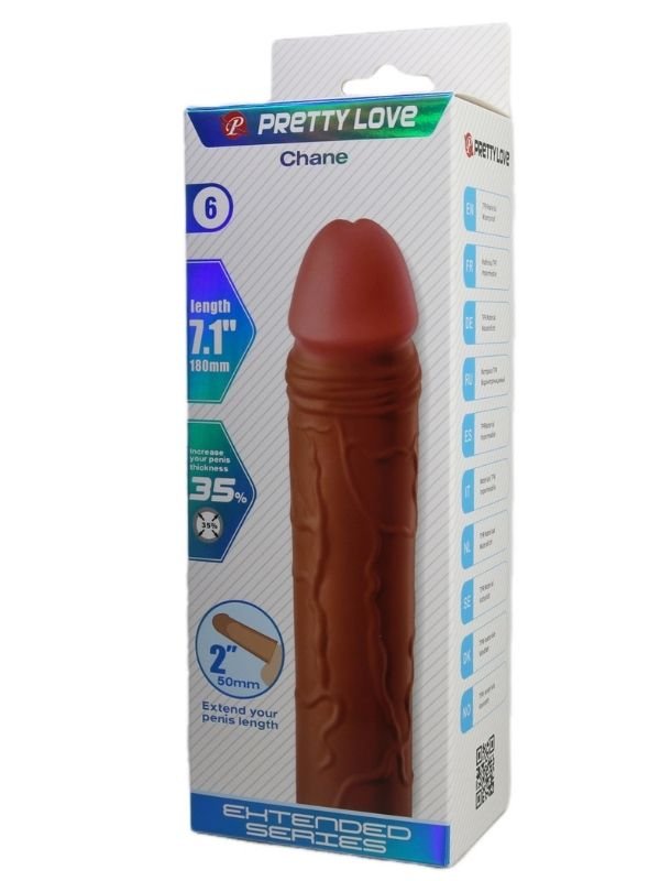 Pretty Love Chane Gerçek Hissiyatlı Uzatıcı Penis Kılıfı Brown 1