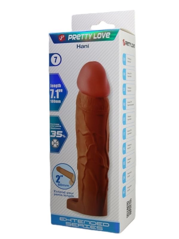 Pretty Love Hani Gerçek Hissiyatlı Uzatıcı Penis Kılıfı Brown 1